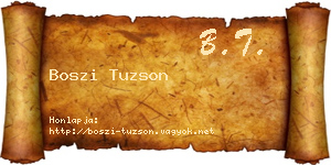 Boszi Tuzson névjegykártya